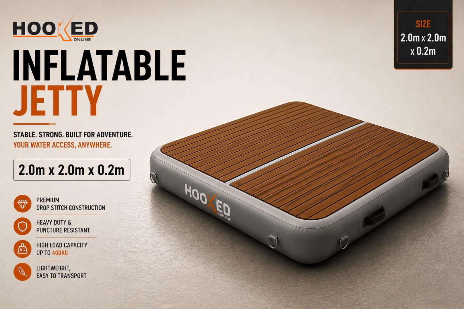 Inflatable Jetty 2x2m - HOOKED ONLINE