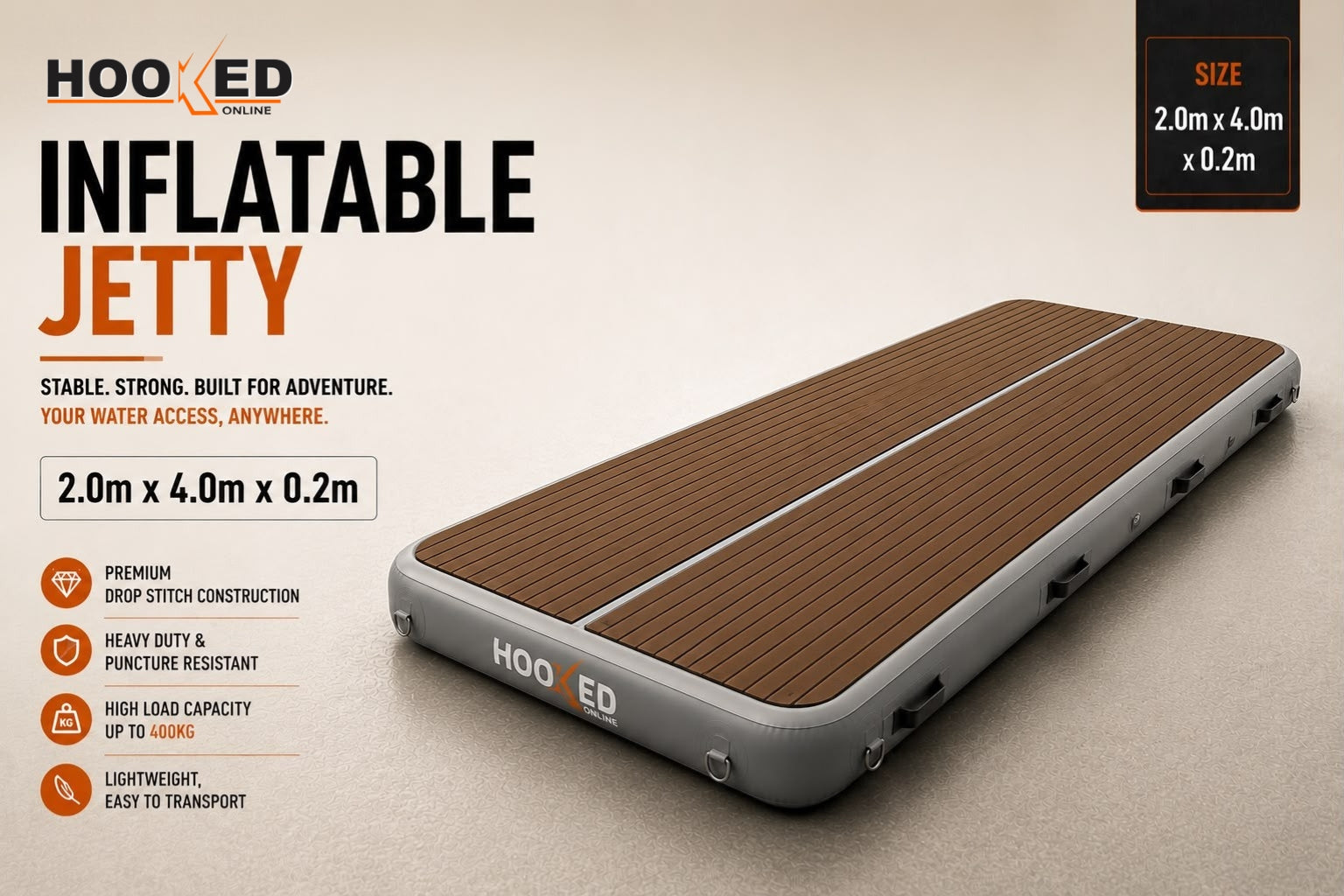 Inflatable Jetty 2x4m - HOOKED ONLINE