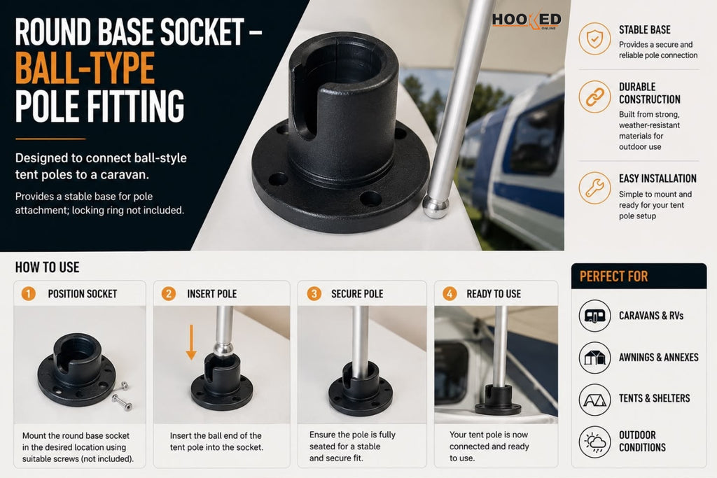 Round Base Socket – Ball-Type Pole Fitting