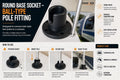 Round Base Socket – Ball-Type Pole Fitting