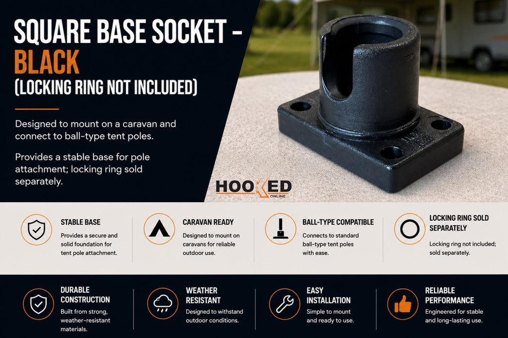 Square Base Socket – Black (Locking Ring Not Included)