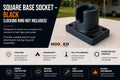 Square Base Socket – Black (Locking Ring Not Included)