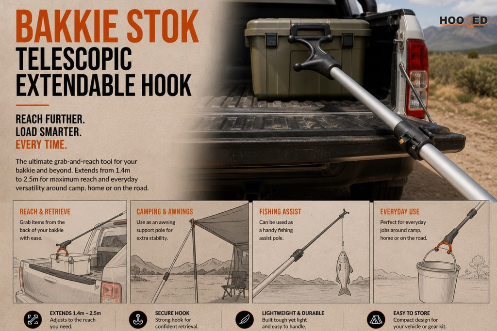 Bakkie Stok – Telescopic Extendable Hook (1.4m to 2.5m)