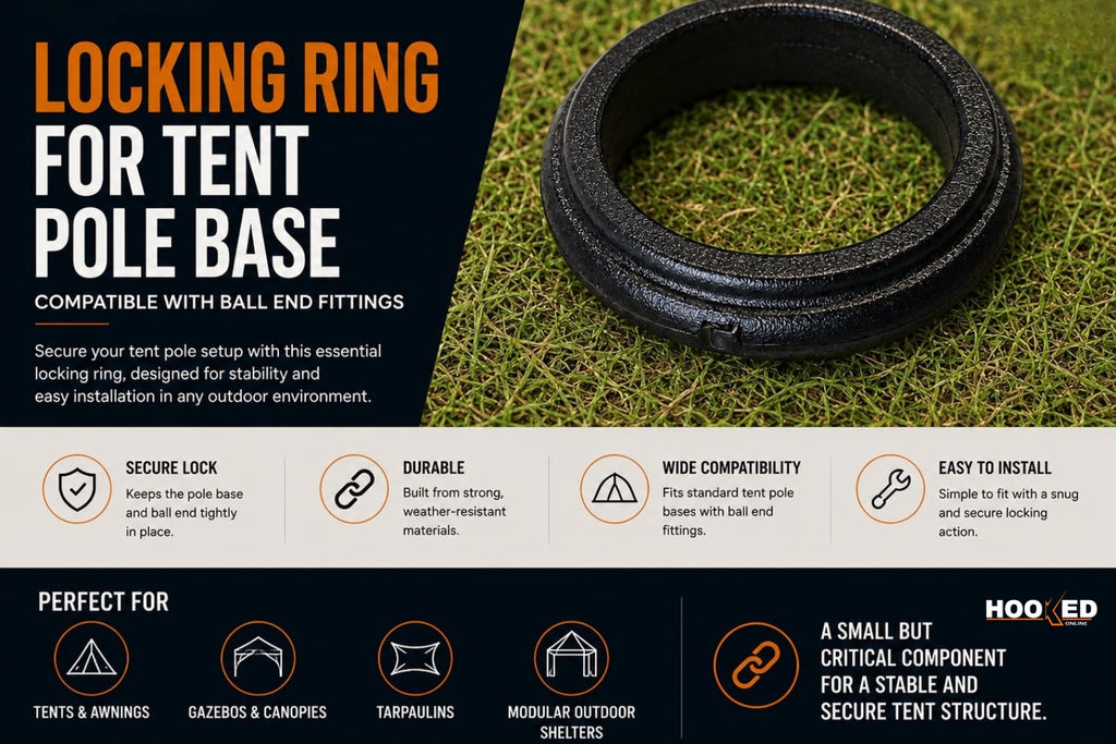 Locking Ring for Tent Pole Base – Compatible with Ball End Fittings
