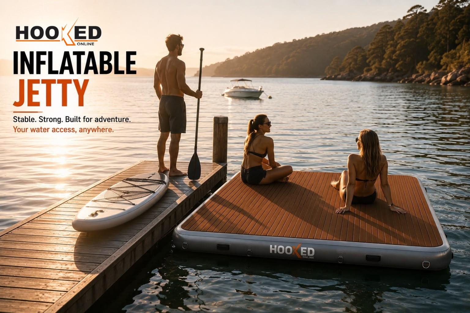 Inflatable Jetty at sunset - HOOKED ONLINE