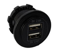 Round Panel-Mount Dual USB Charger – 2×2.4A Output