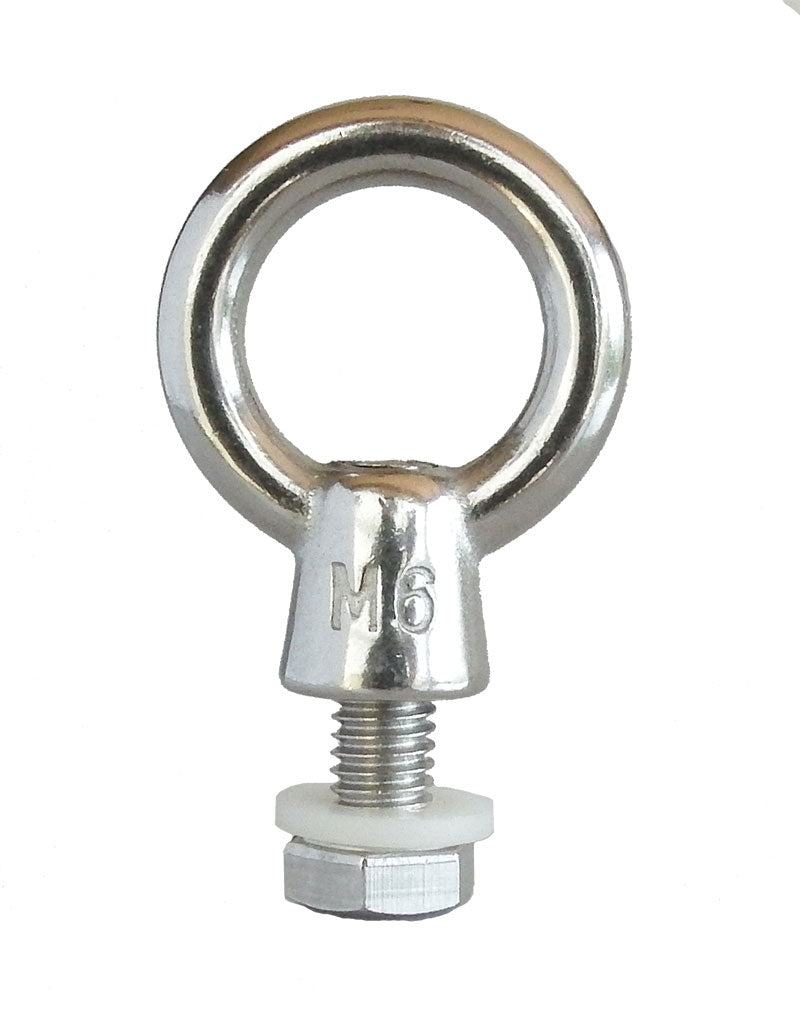 Stainless Steel Eye Nut with M6 Bolt and Nylon Washer