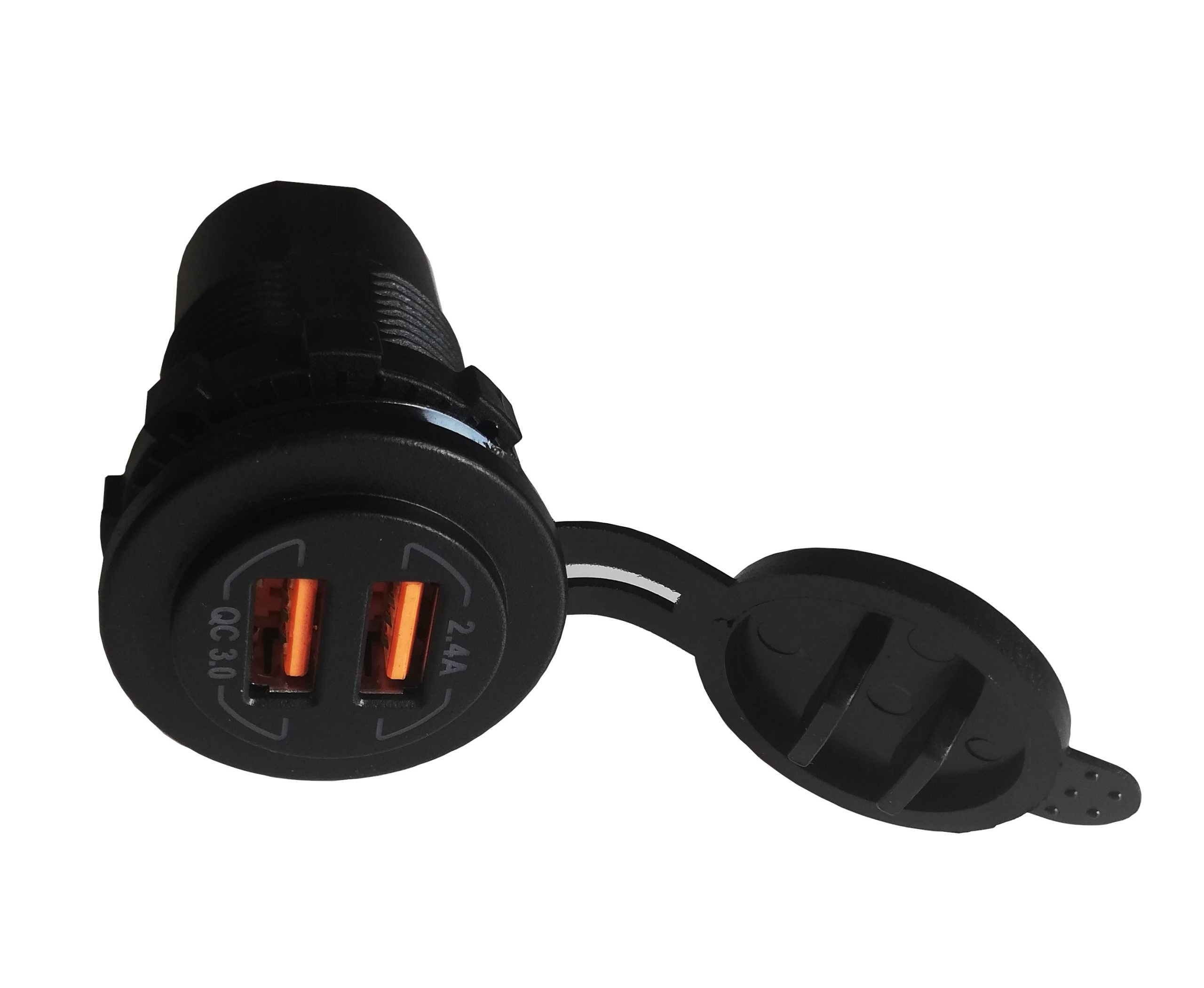 Round Dual USB Charger – 2.4A + 3A Output