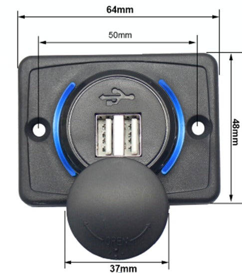 Surface-Mount Dual USB Charger – 3.1A Total Output