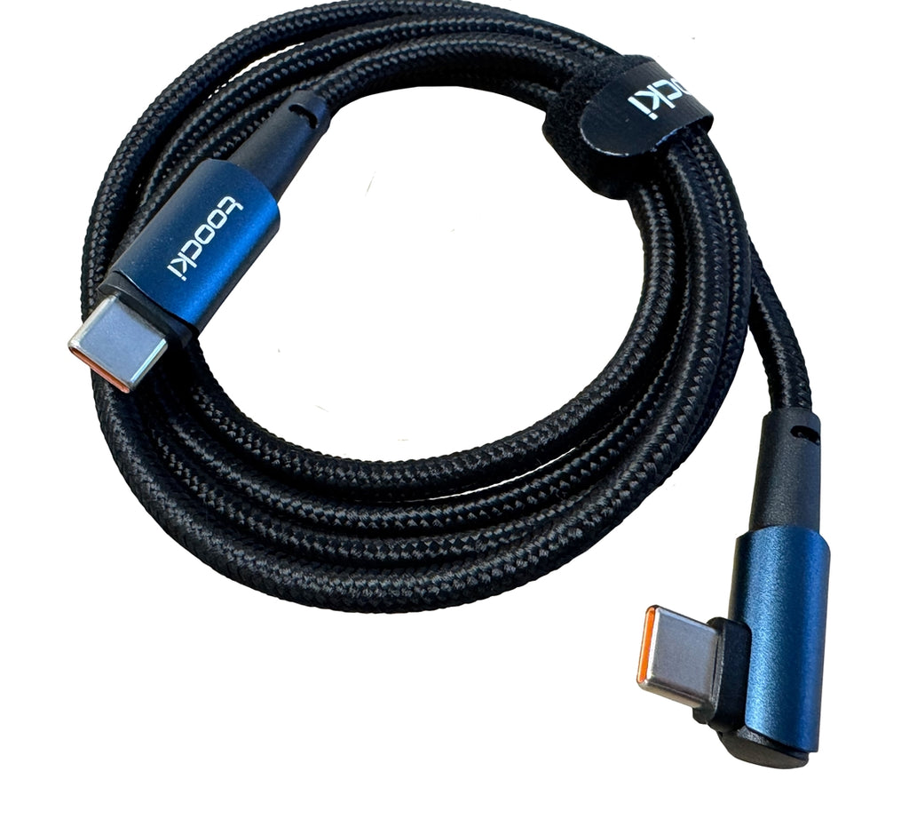 USB-C to USB-C Fast Charging Cable – 100W, Straight to 90° Elbow Design