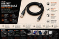 Toocki USB Fast Charging Cable – Type-A to Type-C (100W, 1m, Black)